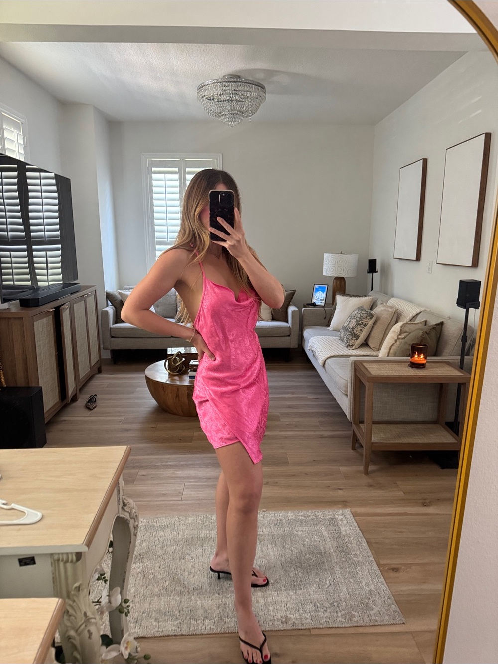 Zara hot pink Jacquard satin mini slip dress NWT! 💕 - Picture 5 of 9
